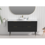 Line R-Corner Matte Black  All Drawers Vanity Cabinet Only